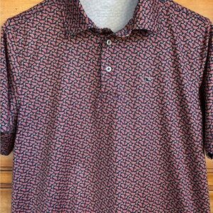 Vineyard Vines Performance Sankaty Polo, Watermelon Pattern, Size XL